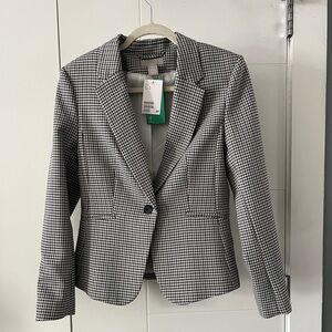 H&M Black and White Checkered Blazer